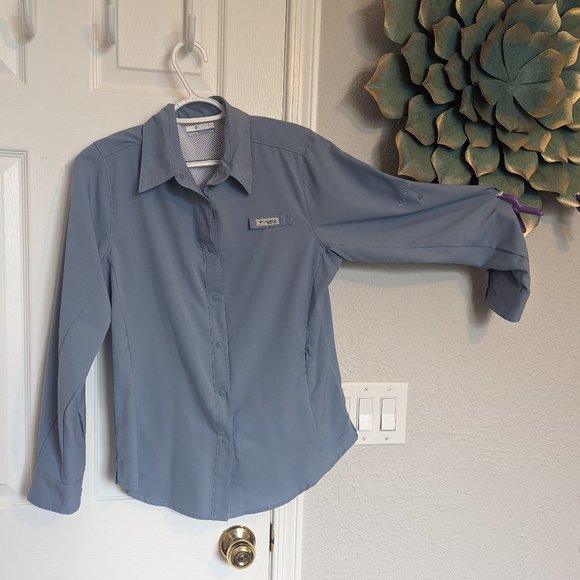 Columbia Tops - Columbia PFG Long Sleeve SNAP UP Quick Dry Shirt | M | Slate Blue / Gray | EUC